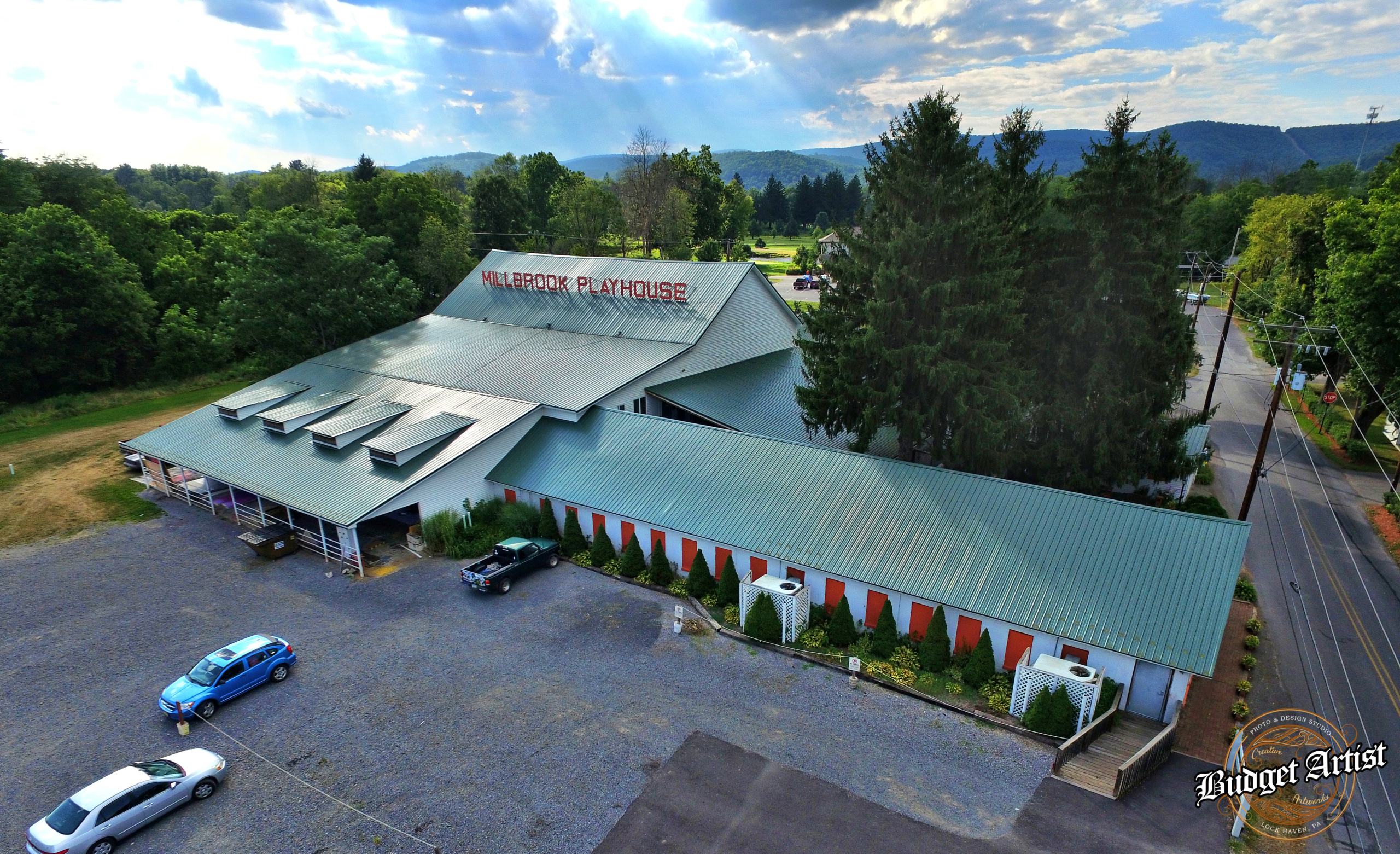 The barn aerial view